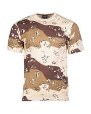 Mil-Tec 6 Color Desert Camo 100% cotton T-Shirt Sizes M to 3XL Military Shirt