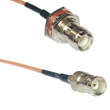 RG316 RP-TNC FEMALE BULKHEAD to BNC FEMALE RF Cable Rapid-SHIP LOT