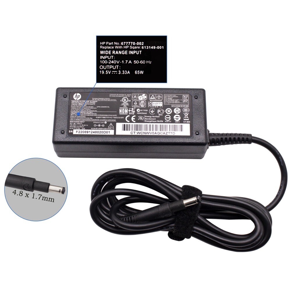 Chargeur Adaptateur 19.5V 3.33A 65W Pour HP Folio 13-2000 - Connecteur 4.8mm X 1.7mm - Neuf - Marque DNX