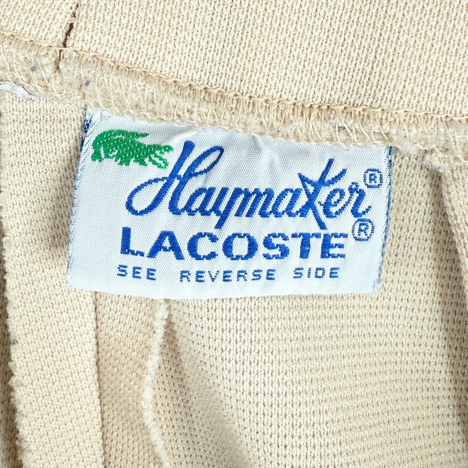 Pantalones Cortos De Colección Haymaker Lacoste Talla 14 Crema Bolsillos Laterales Planos Delanteros Años 50 60 Foto 4 de 4