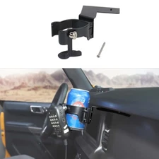 Multifunctional 2 in 1 Cup Holder Phone Stand Mount For Ford Bronco 2021+ Black