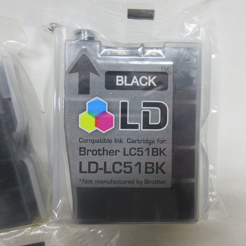 SEALED NEW 3 BLACK INK CARTRIDGE BROTHER LC51BK - Picture 2 of 3