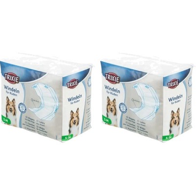2x Trixie  Windeln Hunde Rüden Inkontinenz Reisen Größe S-M 30-46 cm 2x12 Stück