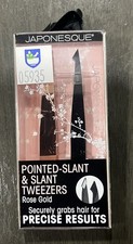 Japonesque Power Duo Tweezer Duo Slant Point Eyebrow Brow Stainless Tweezers NEW
