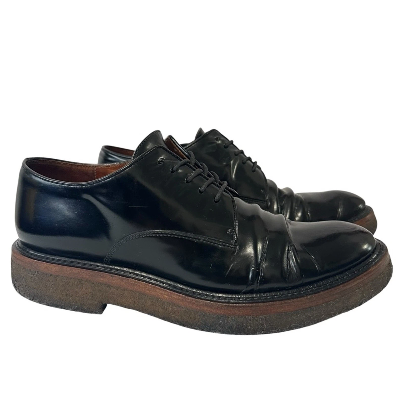 VANS Scarpe Oxford Dries Van Noten in pelle verniciata EU 37 5 nere stile anni 90