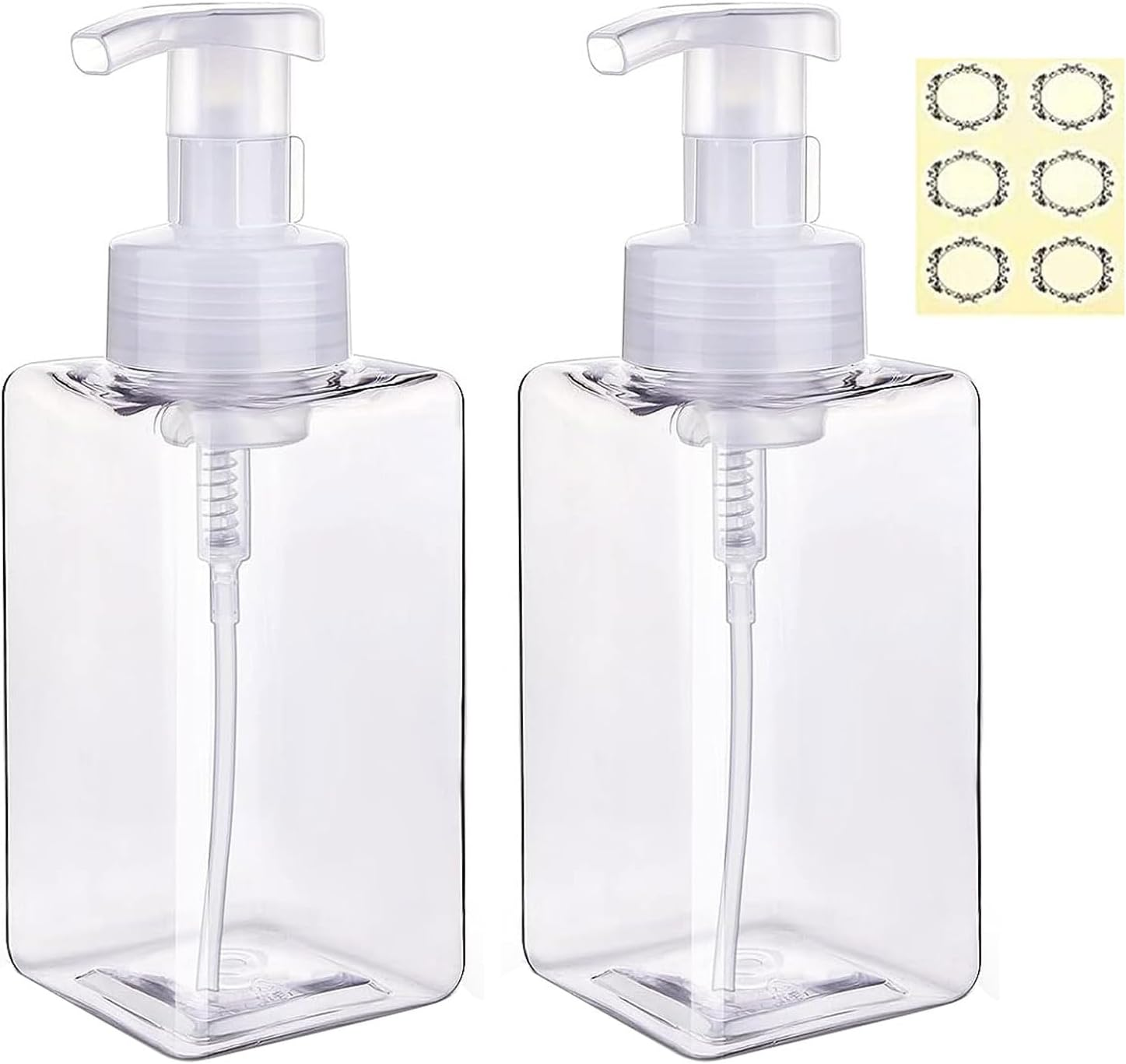Foaming Soap Dispenser, 2Pcs 450Ml Hand Soap Dispenser Refillable Foam Soap Liqu