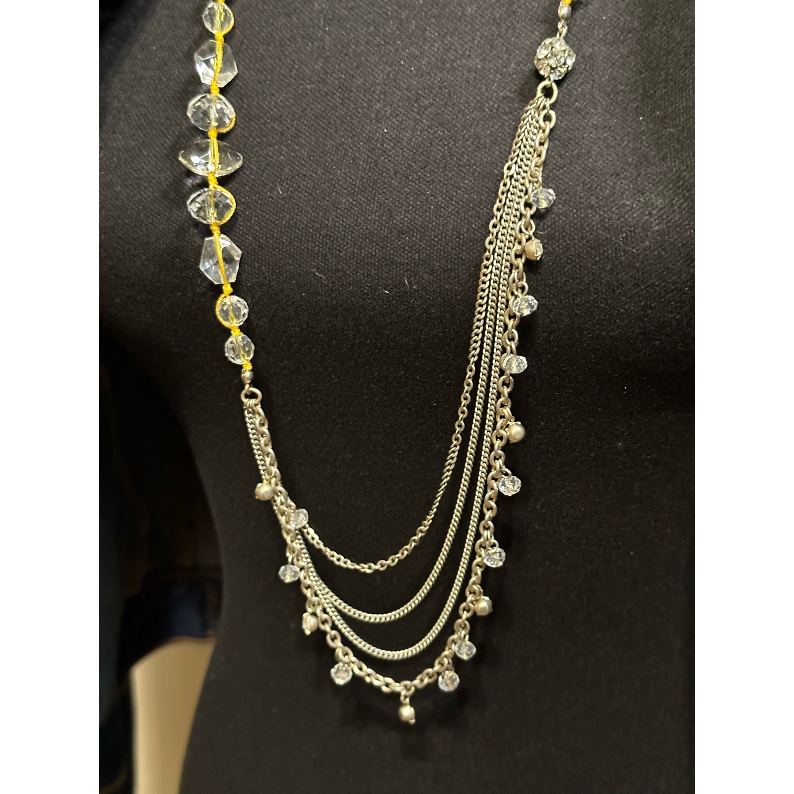 Classic Loft Multi Strand Multi Length Beaded Nec… - image 1