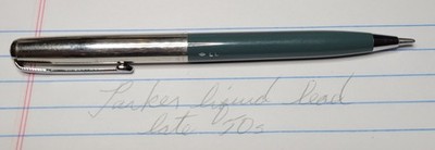 1950s Gray Parker Liquid Lead Pencil. Arrow clip.  Still some lead left.