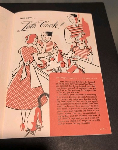 Vintage Manual Cookbook: The Care & and Use of Your Universal Gas Range 1950s - Picture 4 of 5