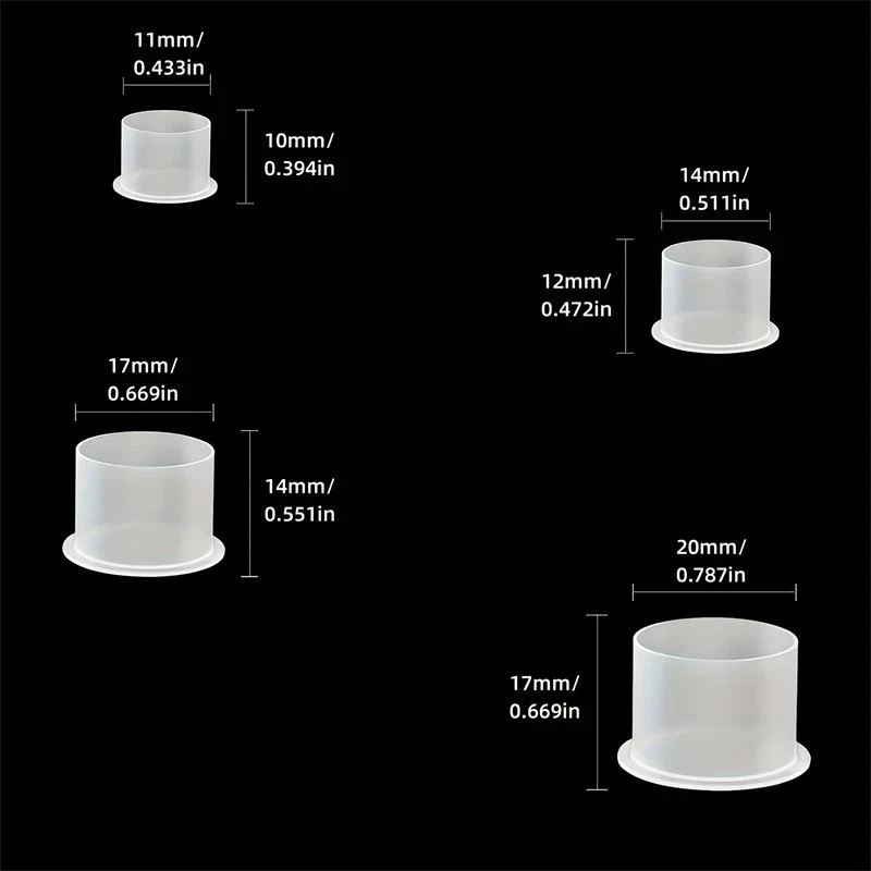 100PCS Tattoo Ink Pigment Cups Tattoo Ink Caps Flat Bottom Plastic image 3