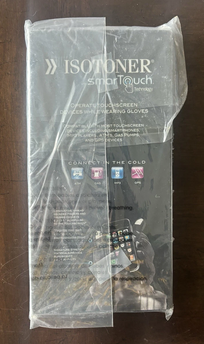 Isotoner Smartouch Mens Black Touchscreen Text GlovesPlush Lined Matrix Large
