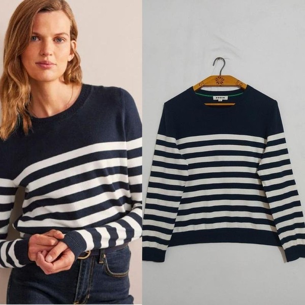 Women Boden Sweater White Cotton 42 / XL / 50