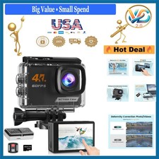 4K Action Camera Waterproof 40M Wi-Fi Touchscreen 8X Zoom 6-Axis Stabilizatio...