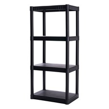 4-Shelf Standard Duty Plastic Storage Shelves, 48  x 21  x 14  , 200lb Capacity
