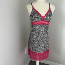 Vintage Lace Trim Leopard Print Slip Dress Y2k Style