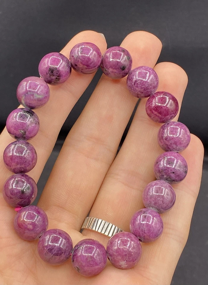 Natural Top Quality 12 Mm Ruby  Zoisite Bracelet Healing Bracelet - Image 4 of 4