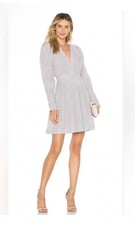 Ulla Johnson Dress Rory Powder Blue Gold White Striped Fit & Flare Sz 2