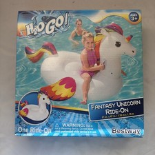H20GO Bestway Fantasy Unicorn Kids Ride-On Pool Float-61"x47" -F2B