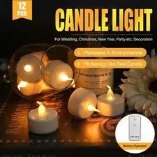 24/48X Flameless LED Candles Tea Light Remote Control Battery Operated WarmWhite