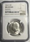 1964-D KENNEDY SILVER HALF DOLLAR GRADED NGC UNC DETAILS
