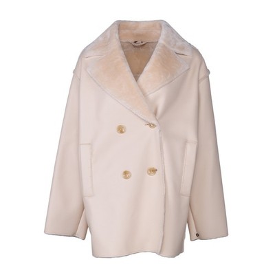 Max Mara Pennyblack women's coat ecru beige half-length size L transition New