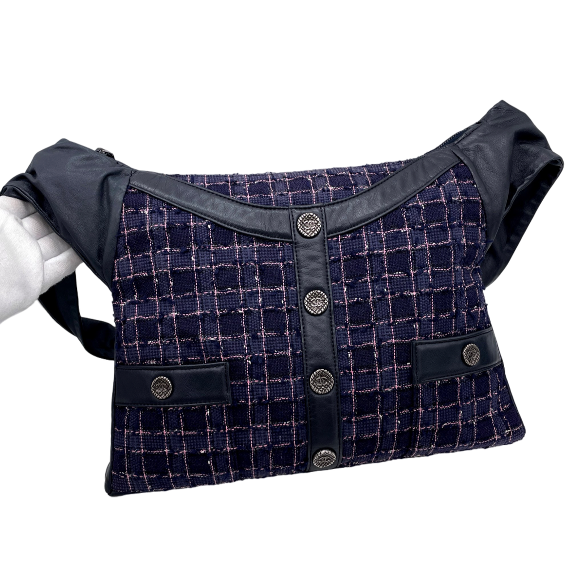 RAREAuth CHANEL 2015SS Girl Chanel Jacket Shoulder Bag Purple