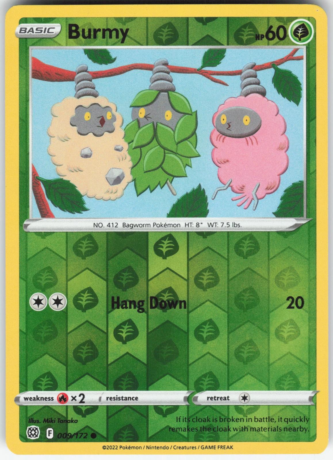 Burmy 009/172 Common Brilliant Stars Pokemon Reverse Holo