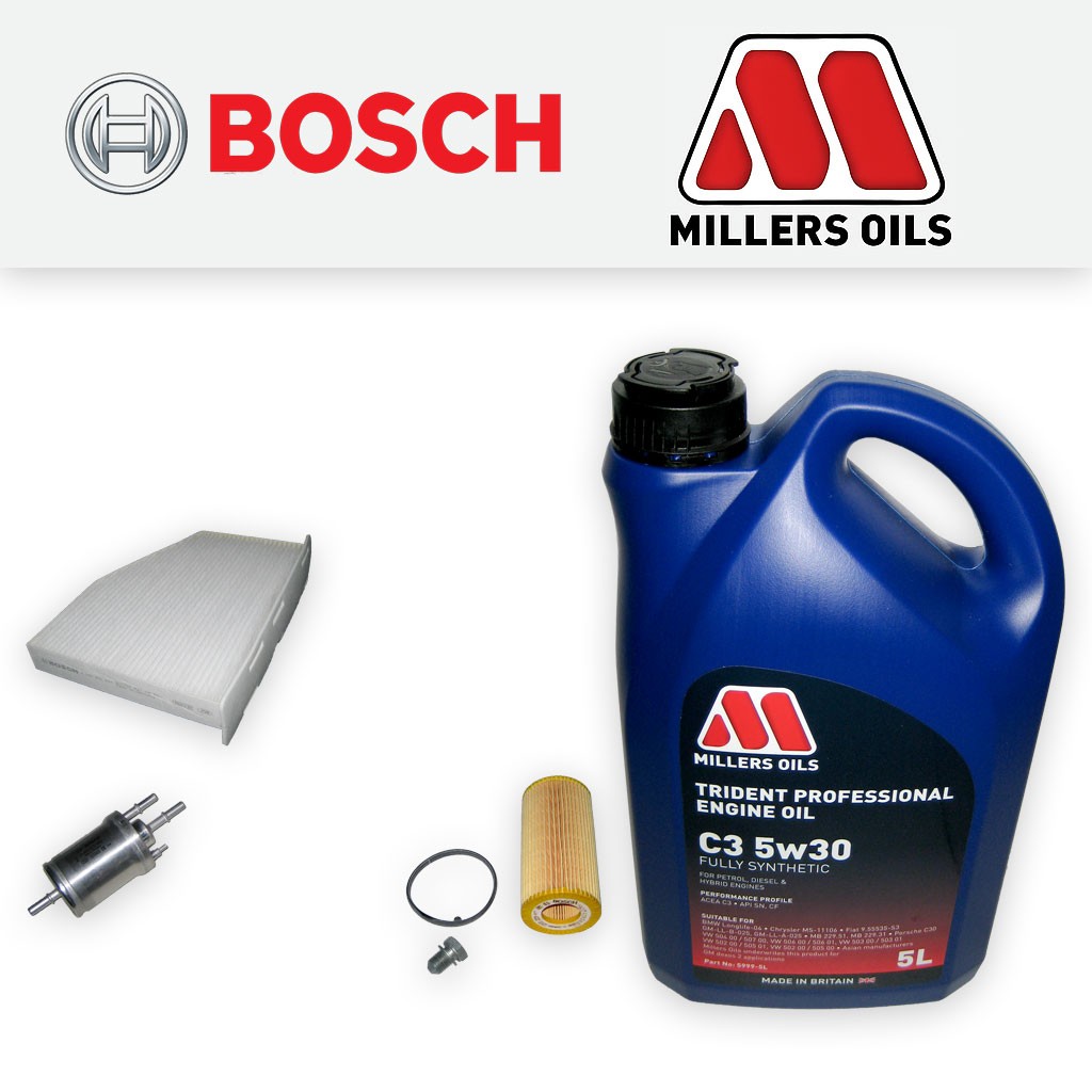SERVICE KIT for SEAT LEON (1P) 2.0 TFSI OIL FUEL CABIN FILTERS +OIL (2005-2012)