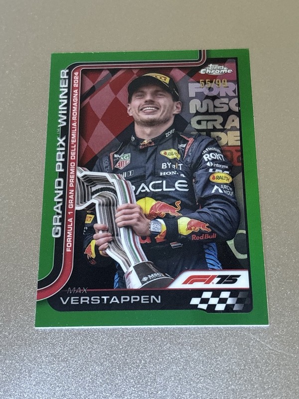 2025 Topps Chrome F1 Max Verstappen Emilia Romagna GP Winner Green /99 #99