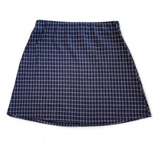 Urban Outfitters Blue Checked Knit mini Skirt Elastic Waist Size M
