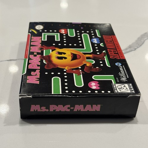 Ms. Pac-Man (SNES, 1996 Midway) Authentic Box No Manual TESTED FAST SHIPPED - Picture 4 of 22