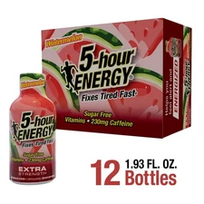 5-Hour Energy 9074185 1.93 oz Extra Strength Sugar Free Watermelon - Pack of 12
