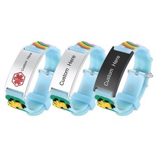 Personalized Kids Bracelet Cartoon Silicone Strap Wristband Children Baby ID