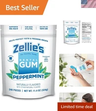 Zellie's 100% Xylitol Peppermint Gum - Natural, , and Oral Health Booster