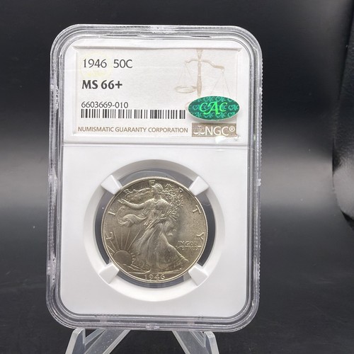 1946 50c Walking Liberty Half Dollar - NGC MS66+ CAC - Great Eye Appeal