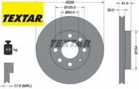 2X Bremsscheibe Textar 92029603 2 Bremsscheiben Vorderachse Vorne