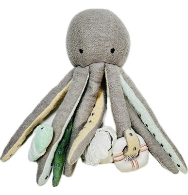 Crate And Kids Plush Octopus Stuffed Animal Toy Grey Making Waves Lovey Worn