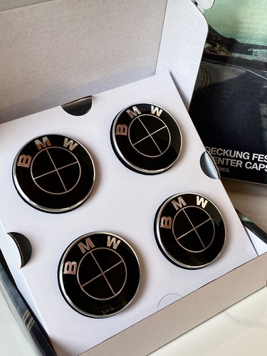 New BMW Black Floating Rotation Car Wheel Center Caps 68mm 4Pc/Set - Picture 4 of 5