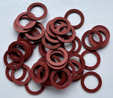 Red Fibre Washers- 22.5mm O/D X 15.6mm I/D X 1.4mm Thk- Various quantities