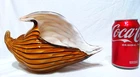 LARGE VINTAGE MURANO STYLE GLASS SEA SHELL PAPERWEIGHT FIGURINE 10" & PLANTER