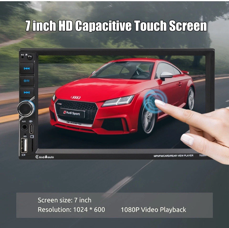 7" Car Stereo HD Radio Wireless Apple Carplay Android Auto Double 2 DIN + Camera - Image 3 of 4