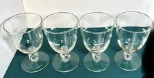 4 Vtg Starglow Water Goblet Glasses by LIBBEY GLASS COMPANY 10oz Etched Glasses
