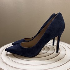 Sam Edelman Women's Blue Suede Pointed Toe Stiletto Slip-On Pumps