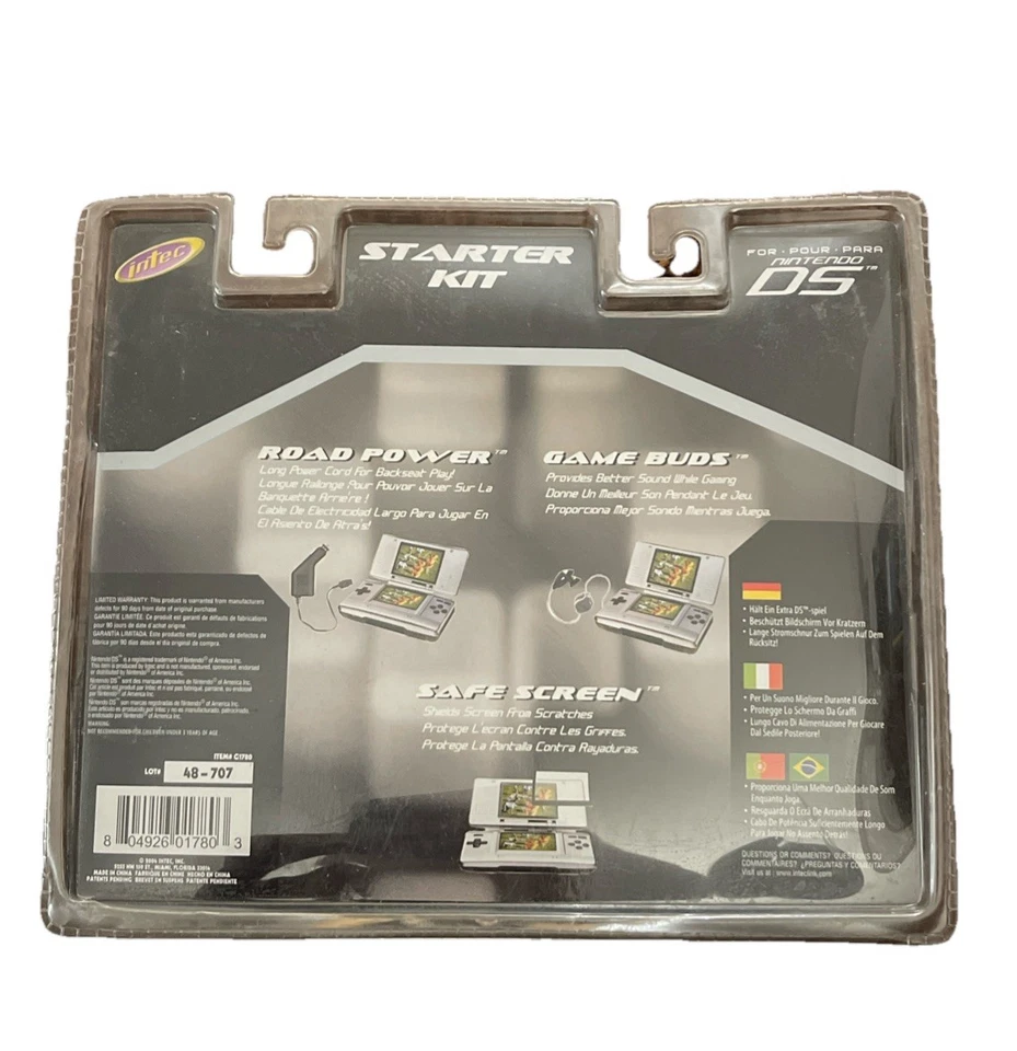 Nintendo DS Starter Kit Intec Ear Buds, Screen Protector & Car Charger. New - Image 2 of 2