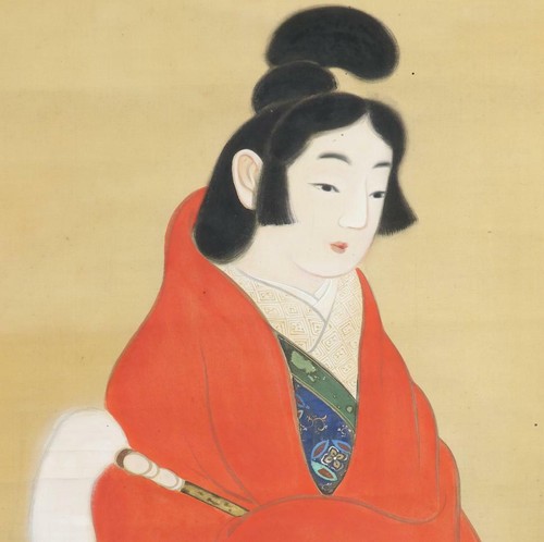 PERGAMINO COLGANTE PINTURA JAPONESA JAPÓN BELLEZA MUJER DAMA ANTIGUA Dharma ARTE d692 - Imagen 2 de 12