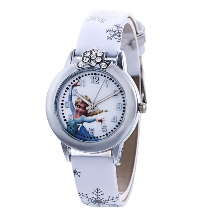 Montre Reine des Neiges pour l'école primaire avec grand cadran analogique