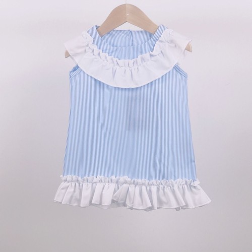 GIRLS & BOYS SPANISH BROTHER & SISTER OUTFIT SHORTS & TOP SET DRESS BLUE WHITE - Picture 5 of 8