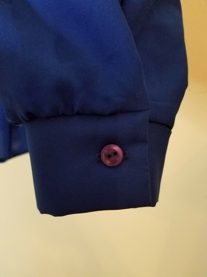 Timeless and Classic Stacey Michaels Blouse M Medium Blue Embroidered