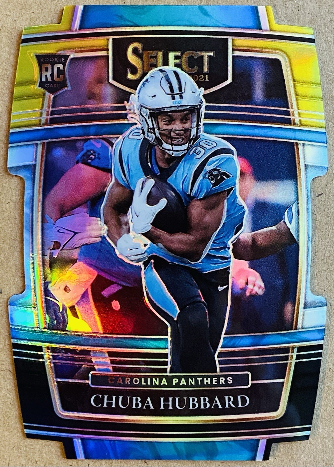 2021 PANINI SELECT CONCOURSE CHUBA HUBBARD BLACK/GOLD DIE-CUT PRIZM RC #76 NM+