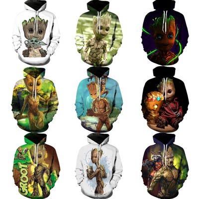 Cosplay I Am Groot 3D Hoodies Superhero Adult Sweatshirts Jacket Coats Costumes